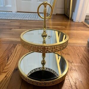 Gold Tiered Serving Tray Dessert Stand Display